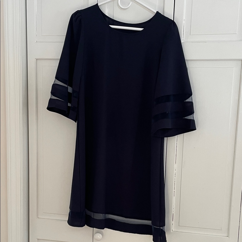 Women’s Navy Sheer Sleeve Dress